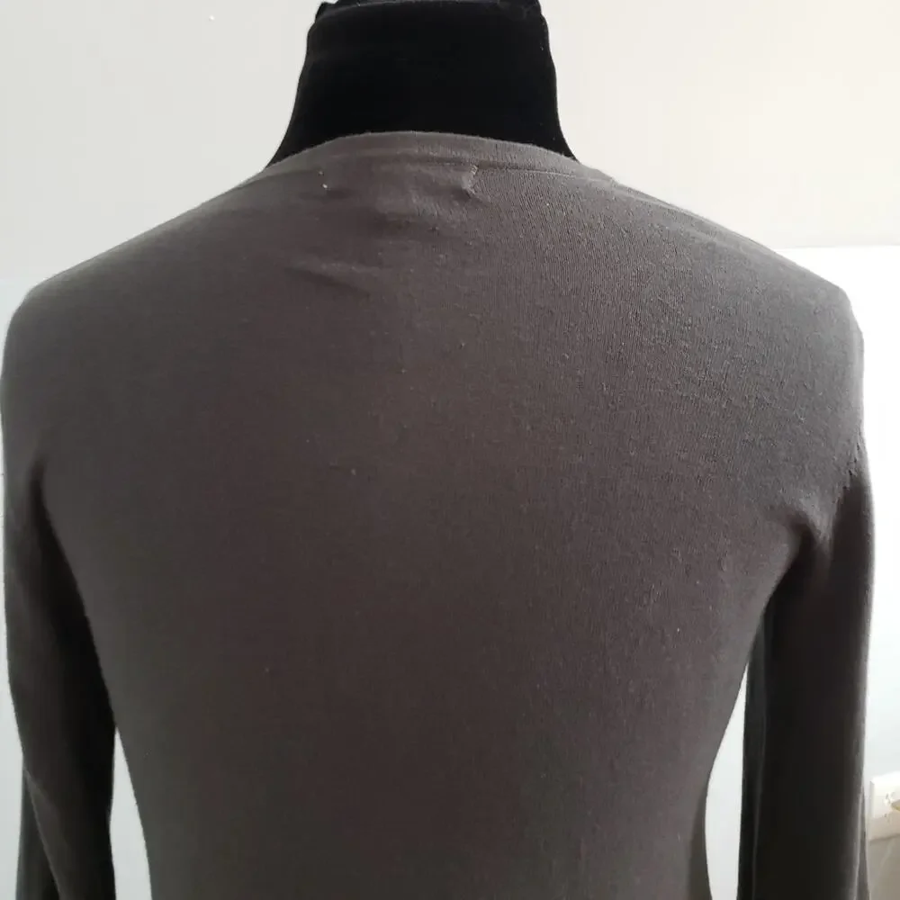 Cabi Cotton Tie Knot Cotton Knit Long Sleeve Gray Cardigan‎ Small